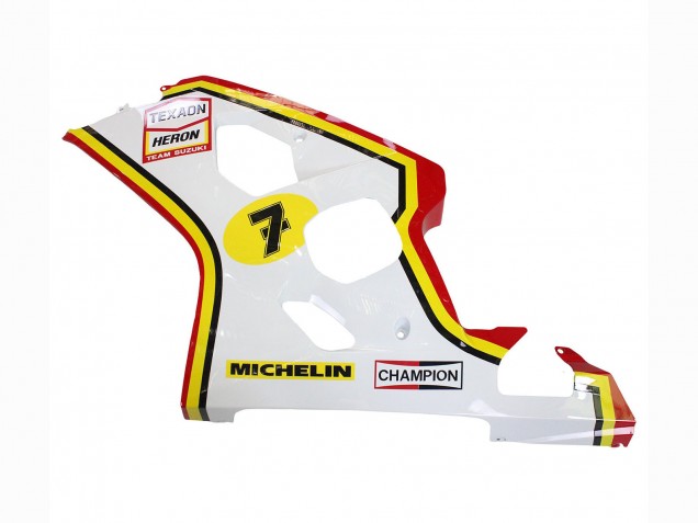 2004-2005 Suzuki GSXR 600 / GSXR 750 Motorcycle Fairings - White Red Yellow Michelin Texaon Heron 7 Australia for Sale