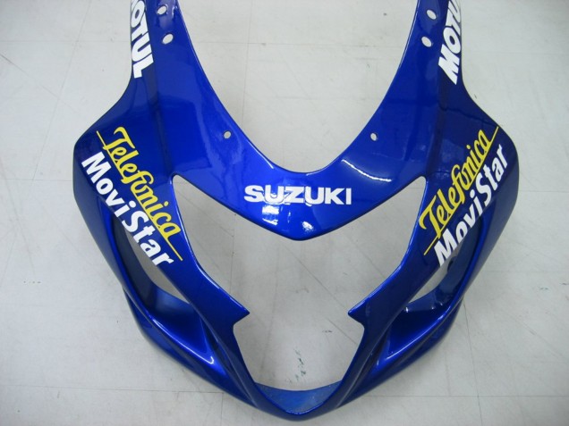 2004-2005 Suzuki GSXR 600 / GSXR 750 Motorcycle Fairings - Blue White Yellow Green Telefonica Motul MoviStar Australia for Sale