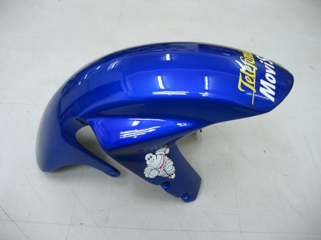 2004-2005 Suzuki GSXR 600 / GSXR 750 Motorcycle Fairings - Blue White Yellow Green Telefonica Motul MoviStar Australia for Sale