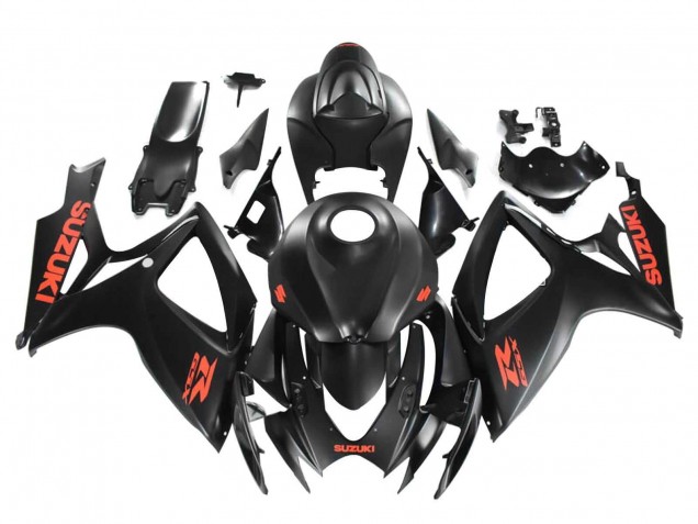 2004-2005 Suzuki GSXR 600 / GSXR 750 Motorcycle Fairings - Matte Black Red Decal Australia for Sale