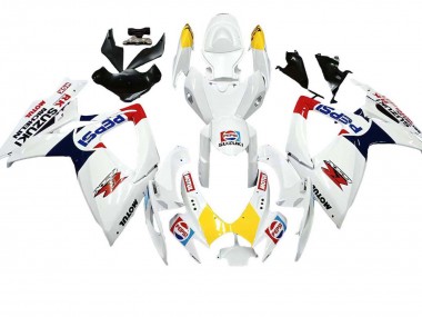 2006-2007 Suzuki GSXR 600 / GSXR 750 Motorcycle Fairings - White Red Yellow Motul Australia for Sale