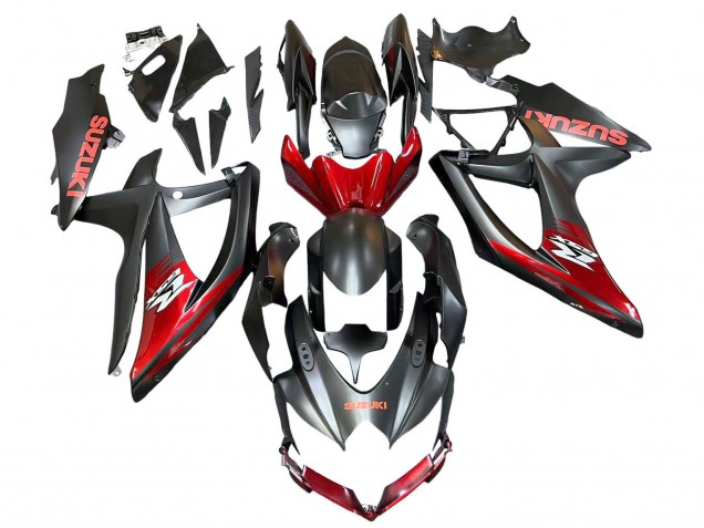 2008-2010 Suzuki GSXR 600 / GSXR 750 Motorcycle Fairings - Matte Black Red Australia for Sale