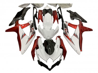 2008-2010 Suzuki GSXR 600 / GSXR 750 Motorcycle Fairings - White Orange Glossy Black Australia for Sale