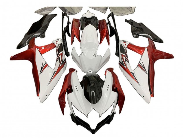 2008-2010 Suzuki GSXR 600 / GSXR 750 Motorcycle Fairings - White Orange Glossy Black Australia for Sale