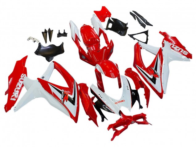 2008-2010 Suzuki GSXR 600 / GSXR 750 Motorcycle Fairings - White Red Black Australia for Sale