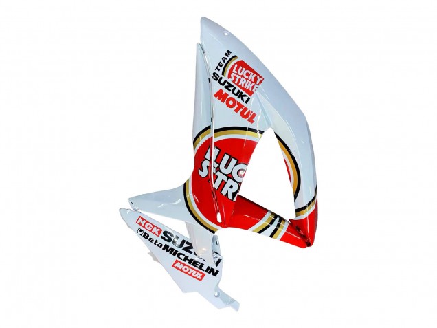 2008-2010 Suzuki GSXR 600 / GSXR 750 Motorcycle Fairings - White Red Motul Lucky Strike Australia for Sale