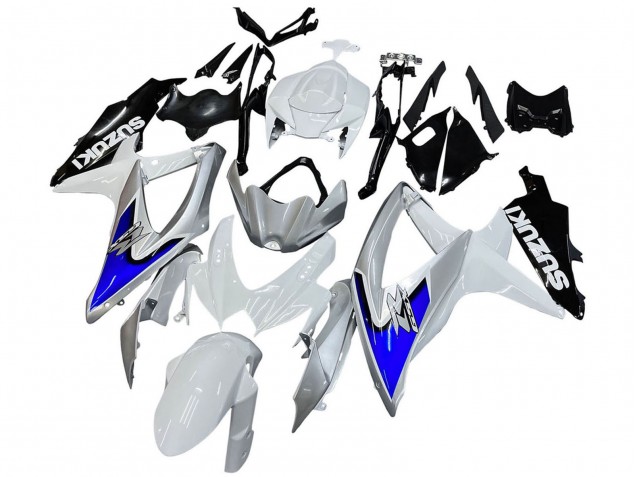 2008-2010 Suzuki GSXR 600 / GSXR 750 Motorcycle Fairings - White Silver Blue Black Australia for Sale