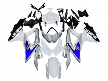 2008-2010 Suzuki GSXR 600 / GSXR 750 Motorcycle Fairings - White Silver Blue Black Australia for Sale