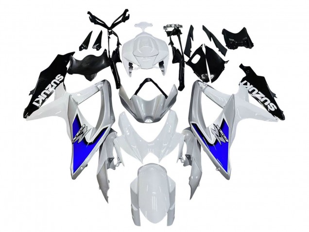 2008-2010 Suzuki GSXR 600 / GSXR 750 Motorcycle Fairings - White Silver Blue Black Australia for Sale