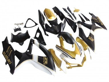 2008-2010 Suzuki GSXR 600 / GSXR 750 Motorcycle Fairings - Matte Black White Gold Australia for Sale