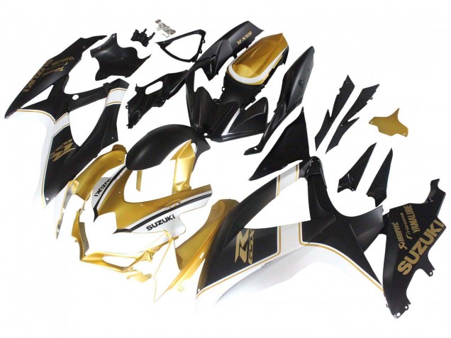 2008-2010 Suzuki GSXR 600 / GSXR 750 Motorcycle Fairings - Matte Black White Gold Australia for Sale