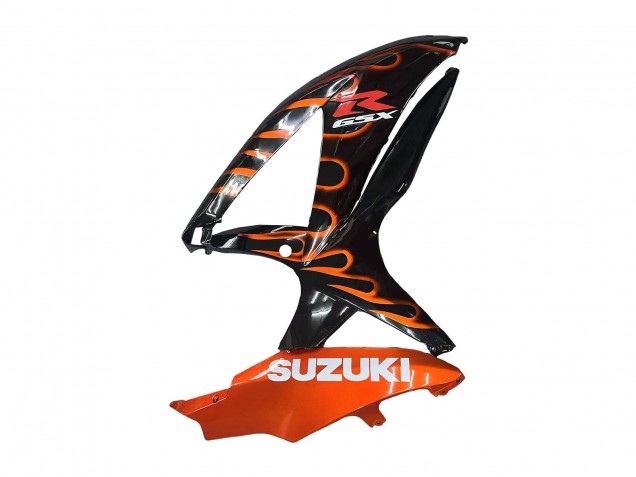 2008-2010 Suzuki GSXR 600 / GSXR 750 Motorcycle Fairings - Glossy Black Orange Flame Australia for Sale