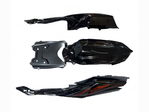 2008-2010 Suzuki GSXR 600 / GSXR 750 Motorcycle Fairings - Glossy Black Orange Flame Australia for Sale