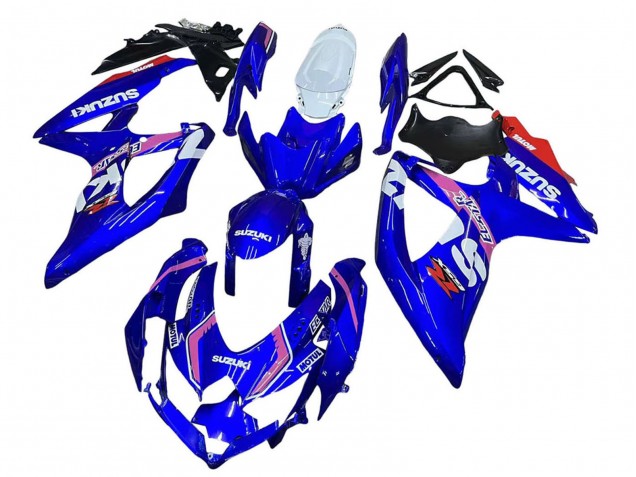2008-2010 Suzuki GSXR 600 / GSXR 750 Motorcycle Fairings - White Blue Pink Ecstar Motul Australia for Sale