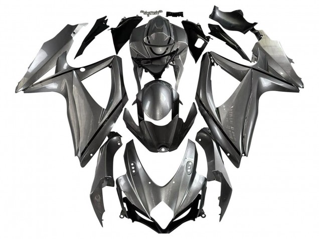 2008-2010 Suzuki GSXR 600 / GSXR 750 Motorcycle Fairings - Matte Grey Black Australia for Sale
