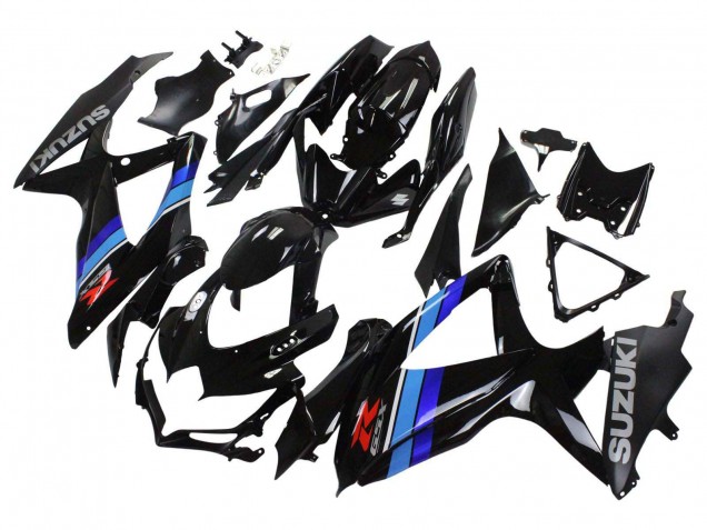 2008-2010 Suzuki GSXR 600 / GSXR 750 Motorcycle Fairings - Glossy Black Blue Australia for Sale
