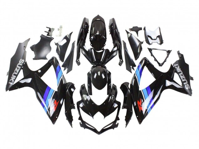2008-2010 Suzuki GSXR 600 / GSXR 750 Motorcycle Fairings - Glossy Black Blue Australia for Sale