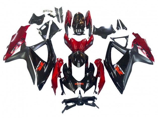 2008-2010 Suzuki GSXR 600 / GSXR 750 Motorcycle Fairing - Red Glossy Black Australia for Sale