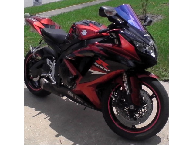 2008-2010 Suzuki GSXR 600 / GSXR 750 Motorcycle Fairings - Red Glossy Black Australia for Sale