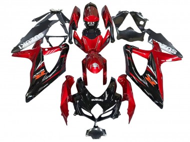 2008-2010 Suzuki GSXR 600 / GSXR 750 Motorcycle Fairings - Red Glossy Black Australia for Sale