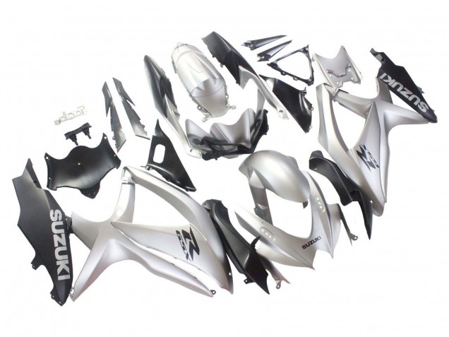 2008-2010 Suzuki GSXR 600 / GSXR 750 Motorcycle Fairings - Silver Matte Black Australia for Sale