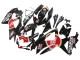 2008-2010 Suzuki GSXR 600 / GSXR 750 Motorcycle Fairings - Glossy Black Red White Motul Lucky Strike Australia for Sale