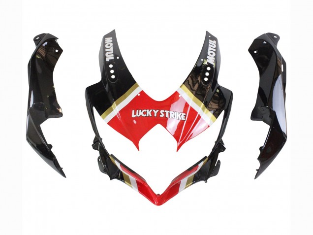 2008-2010 Suzuki GSXR 600 / GSXR 750 Motorcycle Fairings - Glossy Black Red White Motul Lucky Strike Australia for Sale