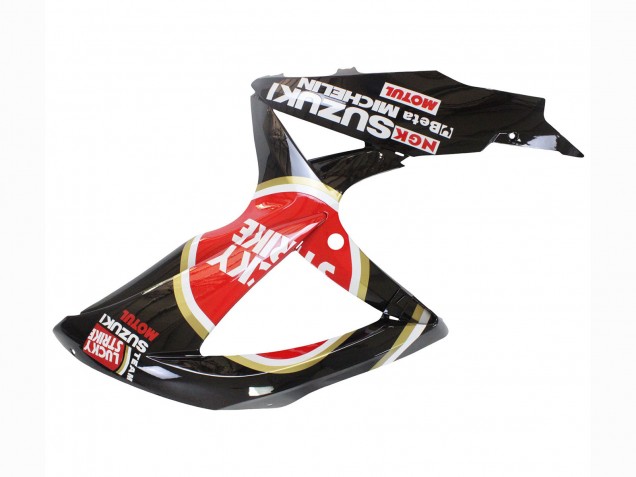 2008-2010 Suzuki GSXR 600 / GSXR 750 Motorcycle Fairings - Glossy Black Red White Motul Lucky Strike Australia for Sale