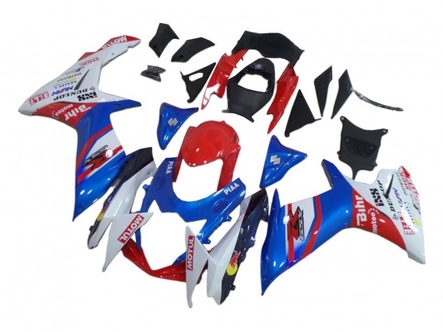 2008-2010 Suzuki GSXR 600 / GSXR 750 Motorcycle Fairings - White Red Blue Australia for Sale