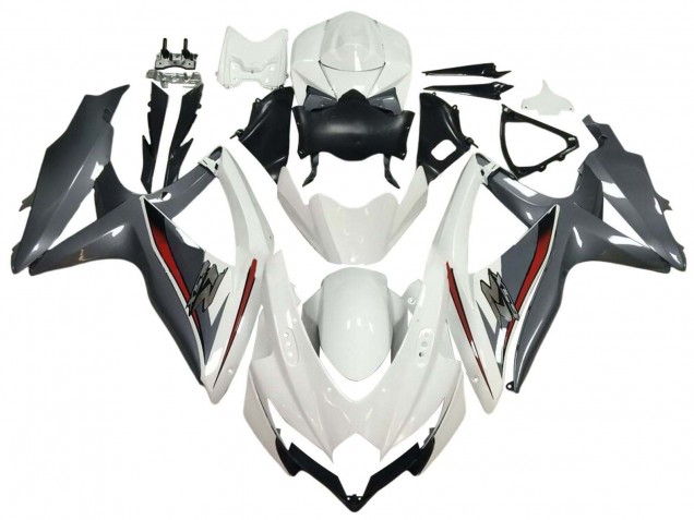 2008-2010 Suzuki GSXR 600 / GSXR 750 Motorcycle Fairings - White Grey Red Australia for Sale
