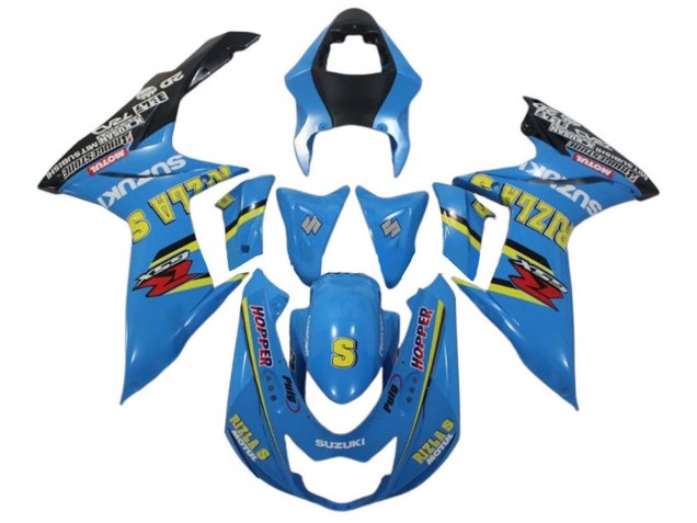 2011-2024 Suzuki GSXR 600 / GSXR 750 Motorcycle Fairings - Blue Yellow Black Rizla Australia for Sale
