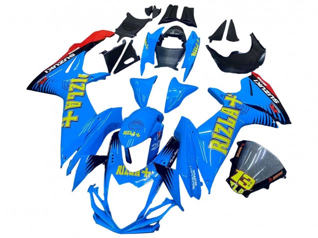 2011-2024 Suzuki GSXR 600 / GSXR 750 Motorcycle Fairings - Blue Gold Red Black Rizla Australia for Sale