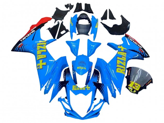 2011-2024 Suzuki GSXR 600 / GSXR 750 Motorcycle Fairings - Blue Gold Red Black Rizla Australia for Sale