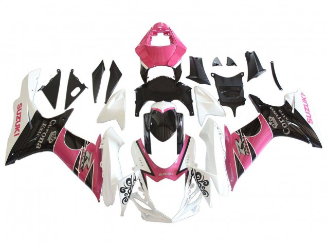 2011-2024 Suzuki GSXR 600 / GSXR 750 Motorcycle Fairings - White Pink Black Corona Australia for Sale