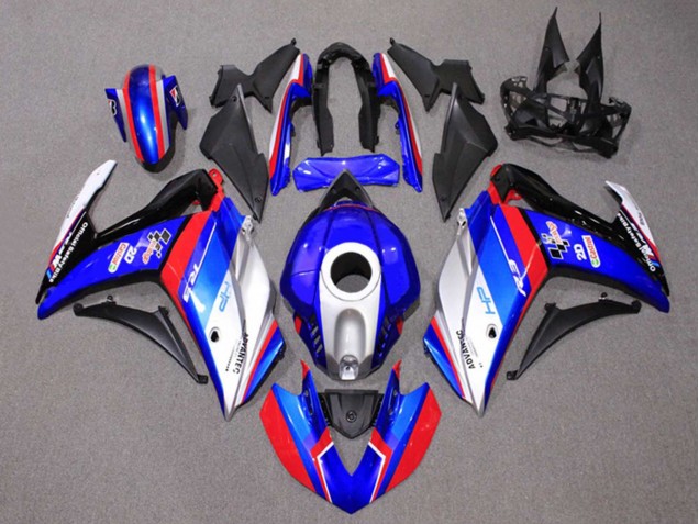 2015-2018 Yamaha YZF R3/R25 Motorcycle Fairings - Blue Silver Red Black Castrol Australia for Sale