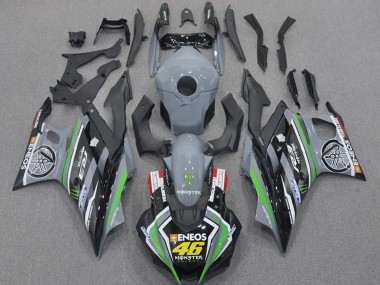2015-2018 Yamaha YZF R3/R25 Motorcycle Fairings - Nardo Grey Green Black ENEOS Monster 46 Australia for Sale