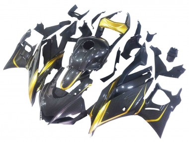 2019-2021 Yamaha YZF R3/R25 Motorcycle Fairings - Gold Black Carbon Fiber Australia for Sale