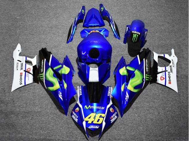 2019-2021 Yamaha YZF R3/R25 Motorcycle Fairings - Blue White Green Black Monster MoviStar ENEOS 46 Australia for Sale