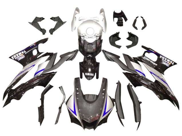 2019-2021 Yamaha YZF R3/R25 Motorcycle Fairings - Silver Glossy Black Carbon Fiber Style Australia for Sale