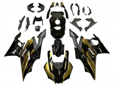 2019-2021 Yamaha YZF R3/R25 Motorcycle Fairings - Gold Glossy Black Semakin Didepan Australia for Sale