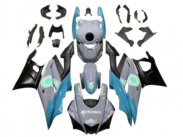 2019-2021 Yamaha YZF R3/R25 Motorcycle Fairings - Nardo Grey Blue Black Petronas Australia for Sale