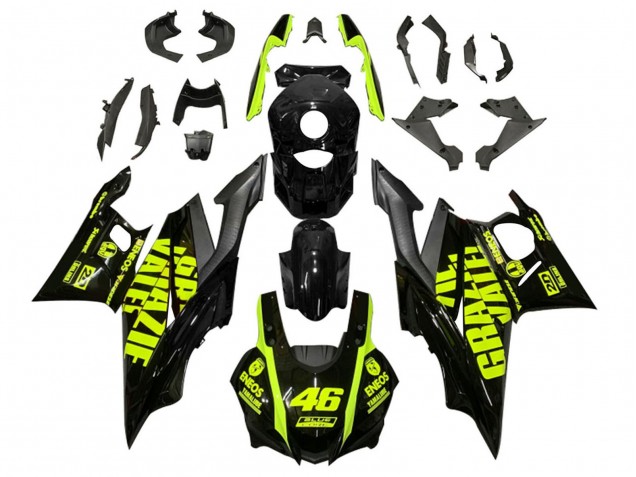 2019-2021 Yamaha YZF R3/R25 Motorcycle Fairings - Black Neon Yellow 46 Australia for Sale
