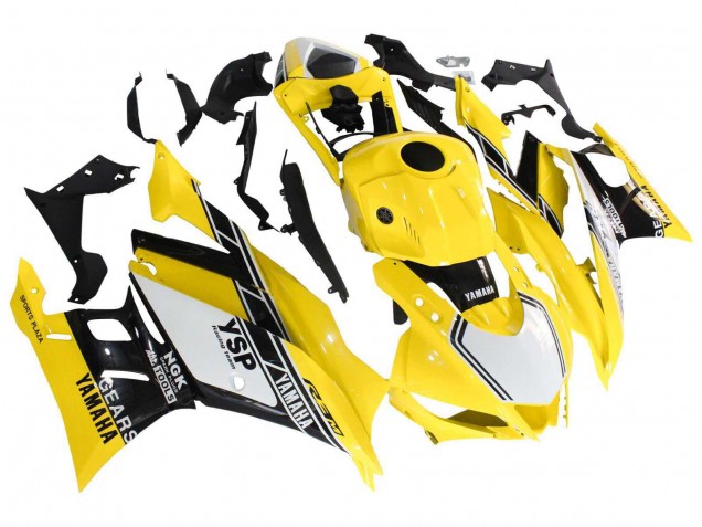 2019-2021 Yamaha YZF R3/R25 Motorcycle Fairings - Yellow White Black Stripe Australia for Sale