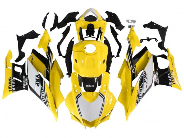 2019-2021 Yamaha YZF R3/R25 Motorcycle Fairings - Yellow White Black Stripe Australia for Sale