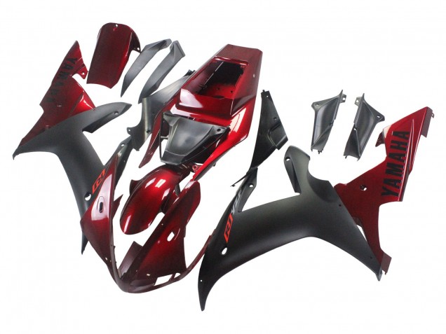 2002-2003 Yamaha YZF 1000 R1 Motorcycle Fairing Kits - Red Matte Black Australia for Sale