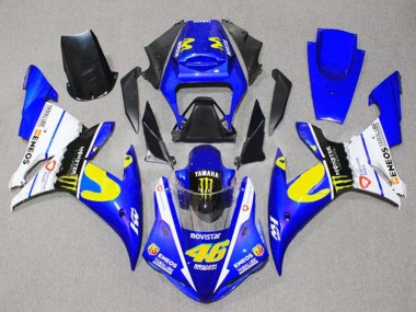 2002-2003 Yamaha YZF 1000 R1 Motorcycle Fairings - Blue White Black Yellow Monster 46 Australia for Sale