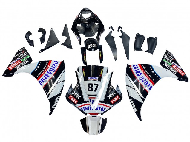 2012-2014 Yamaha YZF 1000 R1 Motorcycle Fairings - Glossy Black White Red Fimer Yamalube Sterilgarda 87 Australia for Sale
