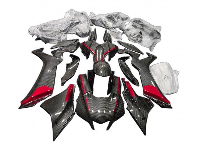 2020-2025 Yamaha YZF 1000 R1 Motorcycle Fairings - Black Carbon Fiber Red Australia for Sale