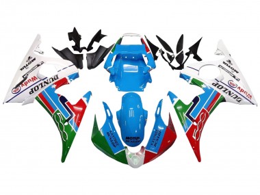 2003-2004 Yamaha YZF R6 Motorcycle Fairings - White Blue Green Red Kastinee Dunlop Motul Australia for Sale