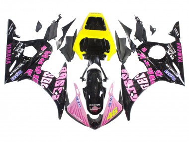 2005 Yamaha YZF 600 R6 Motorcycle Fairings - Black Pink Yellow Repsol 46 Australia for Sale